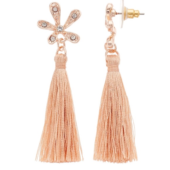 LC Lauren Conrad Jewelry - Lauren Conrad Rose gold tassel earrings
